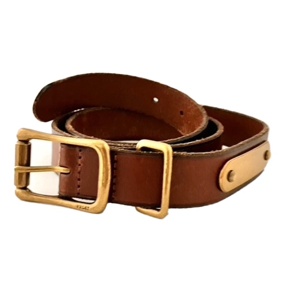 Polo by Ralph Lauren Dark Brown Belt with solid brass buckle & hardware - Picture 4 of 17